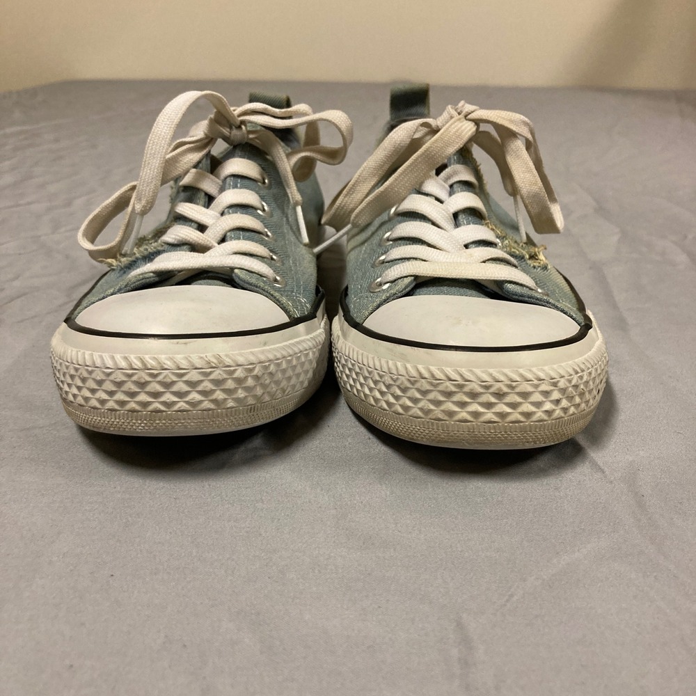 Pep Step Womens Light Wash Denim Distressed Low Top Sneakers Blue Size 7.5 - Picture 4 of 9